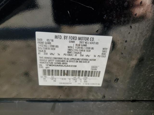 1FM5K8ARXJGA83338 - 2018 FORD EXPLORER POLICE INTERCEPTOR BLACK photo 12