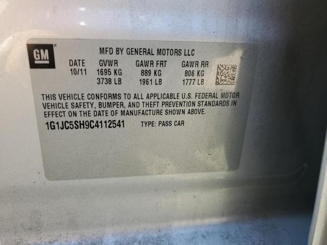 1G1JC5SH9C4112541 - 2012 CHEVROLET SONIC LT 银色 照片 12