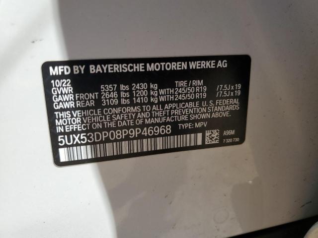 5UX53DP08P9P46968 - 2023 BMW X3 XDRIVE30I WHITE photo 13
