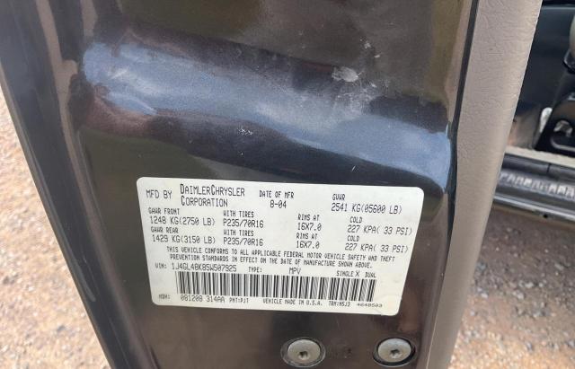 1J4GL48K85W507925 - 2005 JEEP LIBERTY SPORT 绿色 照片 10