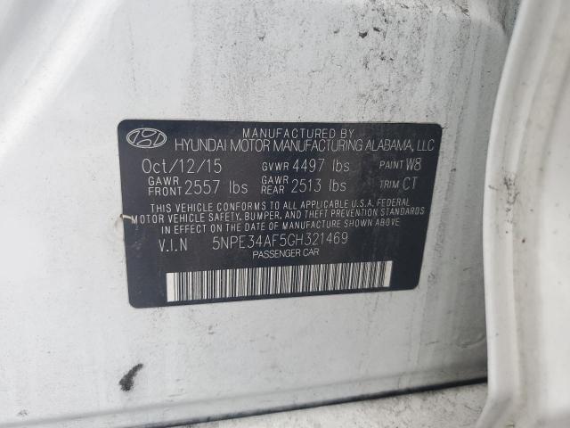 5NPE34AF5GH321469 - 2016 HYUNDAI SONATA SPORT WHITE photo 13
