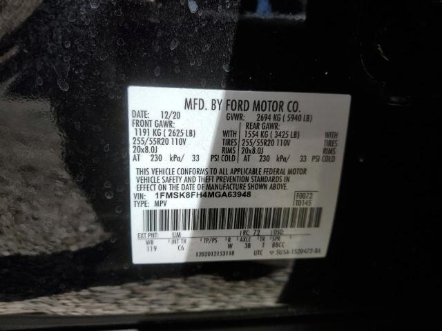 1FMSK8FH4MGA63948 - 2021 FORD EXPLORER LIMITED BLACK photo 14