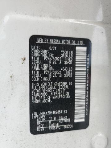 JN8AY2DB4R9854183 - 2024 NISSAN ARMADA PLATINUM Ақ фото 14