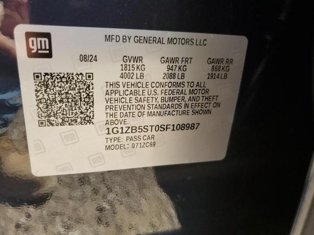 1G1ZB5ST0SF108987 - 2025 CHEVROLET MALIBU LS ლურჯი ფოტო 12