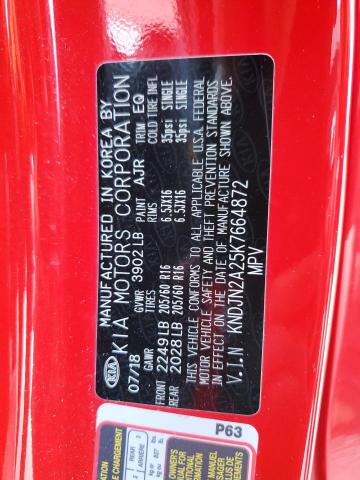 KNDJN2A25K7664872 - 2019 KIA SOUL RED photo 12