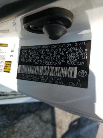 JTKJF5C72B3020625 - 2011 TOYOTA SCION TC 白色 照片 12