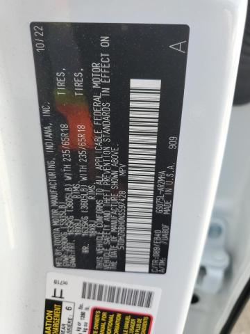 5TDHZRBH0NS597428 - 2022 TOYOTA HIGHLANDER XLE WHITE photo 13