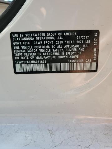 1VWDT7A37HC051691 - 2017 VOLKSWAGEN PASSAT R-LINE Ağ foto 12
