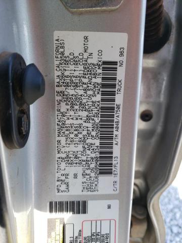 3TMJU62N95M001334 - 2005 TOYOTA TACOMA DOUBLE CAB PRERUNNER SILVER photo 12