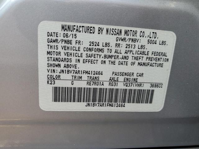 JN1BV7AR1FM412464 - 2015 INFINITI Q50 BASE SILVER photo 13