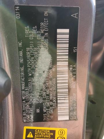 5TDJKRFHXES025606 - 2014 TOYOTA HIGHLANDER XLE Graphit Foto 13