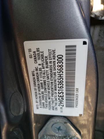 2HGES16365H568300 - 2005 HONDA CIVIC DX VP 灰色 照片 12