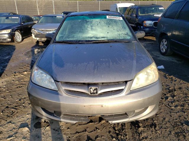 2HGES16365H568300 - 2005 HONDA CIVIC DX VP GRAY photo 5