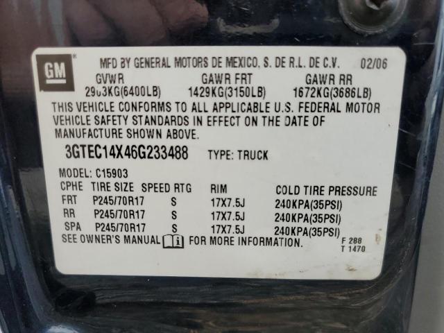 3GTEC14X46G233488 - 2006 GMC NEW SIERRA C1500 BLUE photo 12