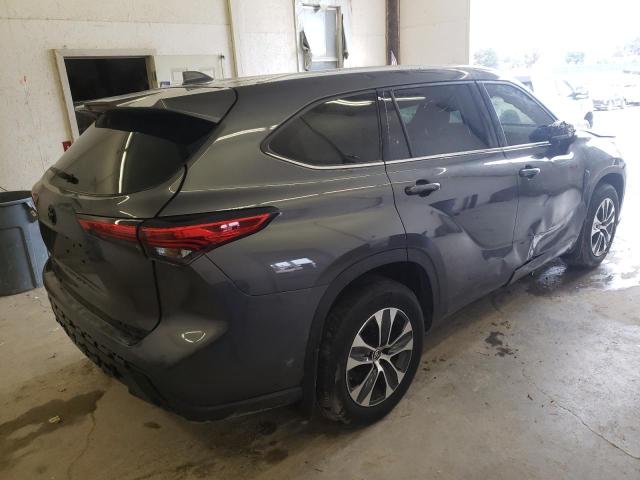 5TDGZRBH1MS527074 - 2021 TOYOTA HIGHLANDER XLE CHARCOAL photo 3