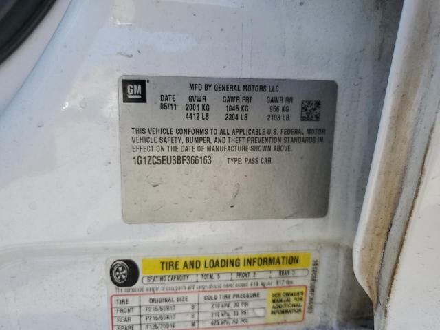 1G1ZC5EU3BF366163 - 2011 CHEVROLET MALIBU 1LT 白色 照片 12