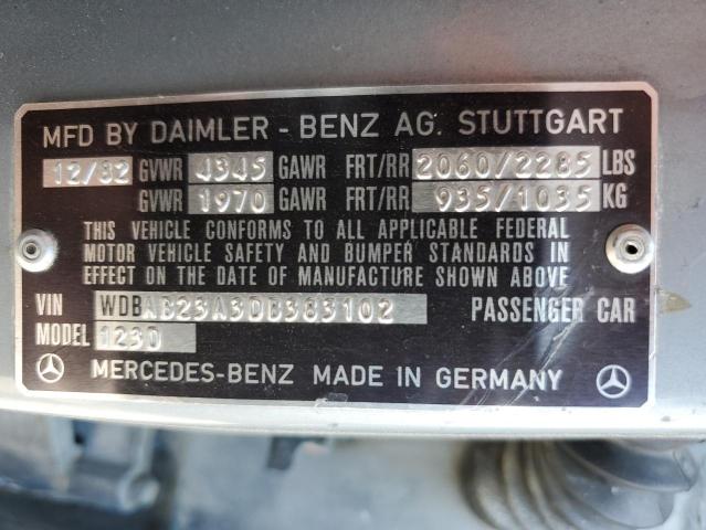 WDBAB23A3DB383102 - 1983 MERCEDES-BENZ 240 D SILVER photo 12