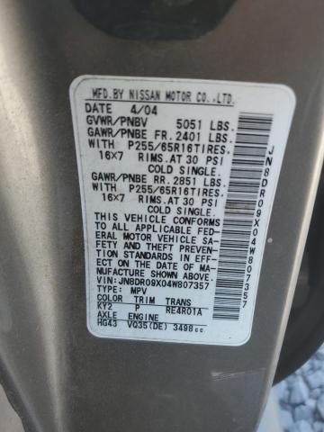 JN8DR09X04W807357 - 2004 NISSAN PATHFINDER LE 棕色 照片 13