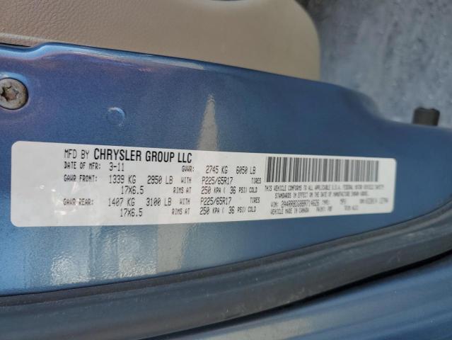 2A4RR8DG8BR714626 - 2011 CHRYSLER TOWN & COU TOURING L BLUE photo 13