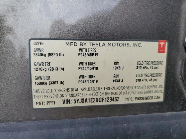 5YJSA1E2XGF129462 - 2016 TESLA MODEL S Ոսկեգույն լուսանկար 13