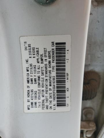 1HGCR2F55GA192863 - 2016 HONDA ACCORD SPORT თეთრი ფოტო 12