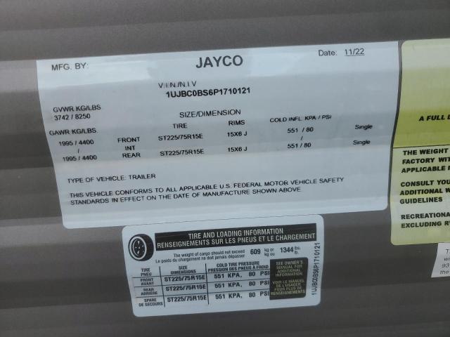 1UJBC0BS6P1710121 - 2022 JAYCO TRAILER TWO TONE photo 10