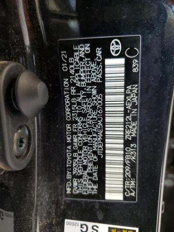 JTDEPMAE5MJ167005 - 2021 TOYOTA COROLLA LE Қара фото 12