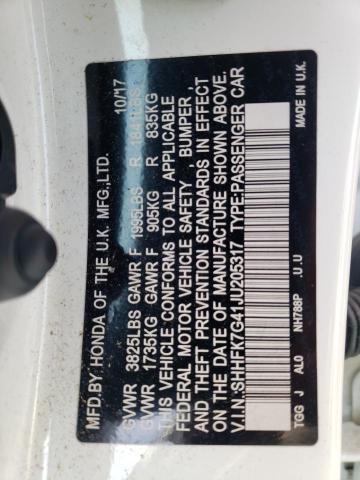 SHHFK7G41JU205317 - 2018 HONDA CIVIC SPORT 白色 照片 12