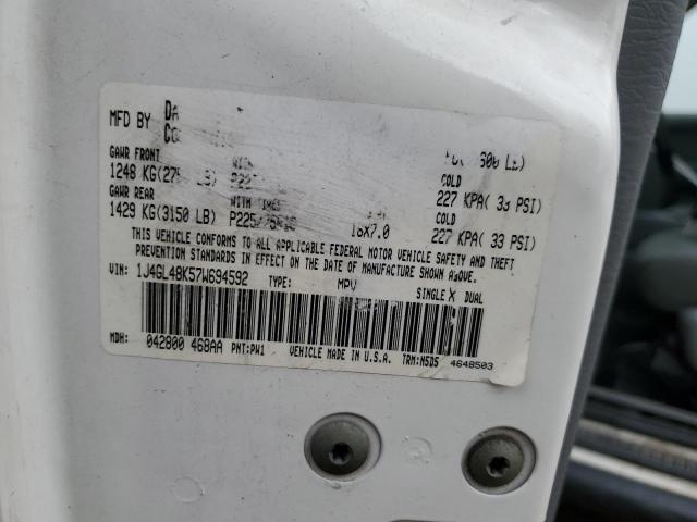 1J4GL48K57W694592 - 2007 JEEP LIBERTY SPORT WHITE photo 13