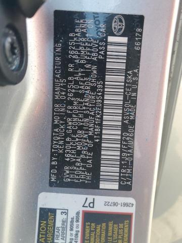 4T1BF1FK2FU954395 - 2015 TOYOTA CAMRY LE 银色 照片 12