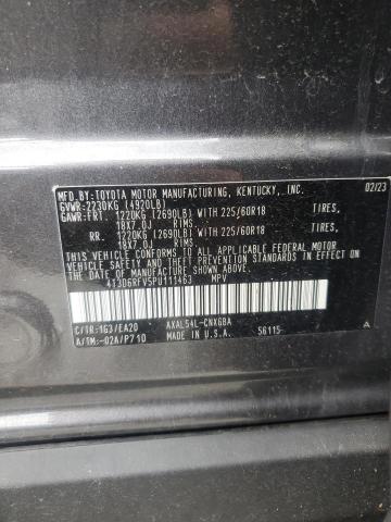 4T3D6RFV5PU111463 - 2023 TOYOTA RAV4 LIMITED GRAY photo 14