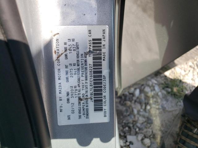 JM1BL1L81C1608227 - 2012 MAZDA 3 I SILVER photo 12