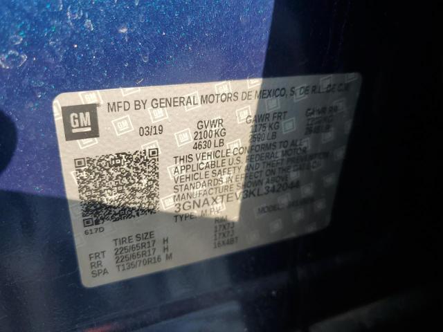 3GNAXTEV3KL342044 - 2019 CHEVROLET EQUINOX LT ლურჯი ფოტო 14
