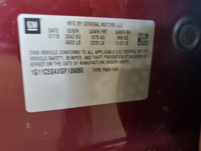 1G11C5SAXGF109080 - 2016 CHEVROLET MALIBU LIM LT 勃艮第红 照片 12