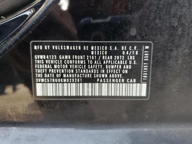 3VWC57BU0KM029261 - 2019 VOLKSWAGEN JETTA S BLACK photo 13