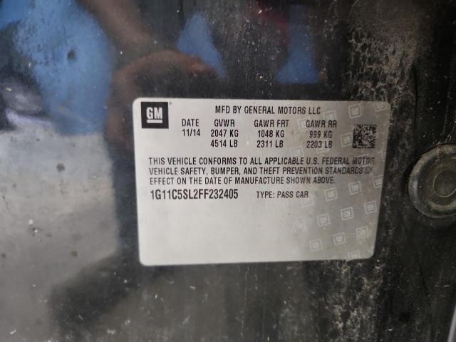 1G11C5SL2FF232405 - 2015 CHEVROLET MALIBU 1LT BLUE photo 12