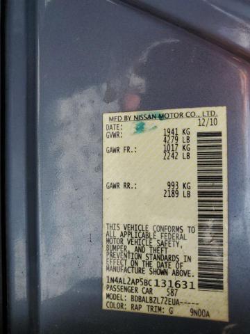 1N4AL2AP5BC131631 - 2011 NISSAN ALTIMA BASE Gümüş foto 12