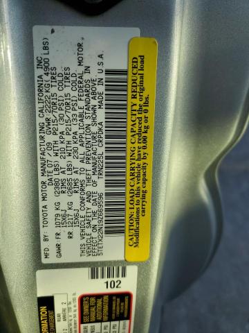 5TETX22N19Z669596 - 2009 TOYOTA TACOMA ACCESS CAB Gümüş foto 12