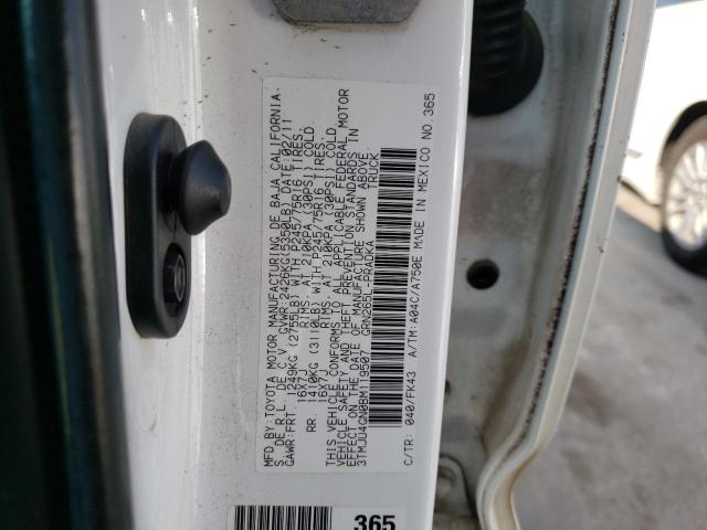 3TMJU4GN0BM119507 - 2011 TOYOTA TACOMA DOUBLE CAB PRERUNNER WHITE photo 13