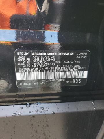 JA4J3TA89NZ064293 - 2022 MITSUBISHI OUTLANDER ES BLACK photo 13