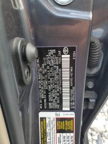 4T4BF1FKXCR200596 - 2012 TOYOTA CAMRY BASE GRAY photo 12