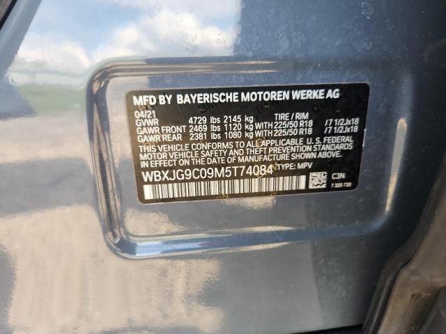 WBXJG9C09M5T74084 - 2021 BMW X1 XDRIVE28I BLUE photo 12