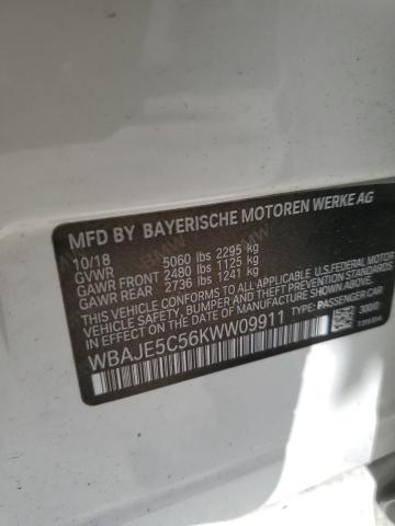 WBAJE5C56KWW09911 - 2019 BMW 540 I WHITE photo 12