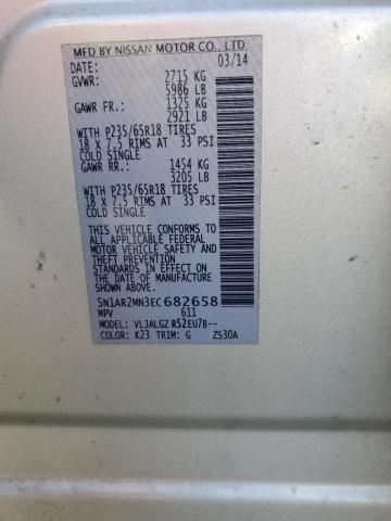 5N1AR2MN3EC682658 - 2014 NISSAN PATHFINDER S SILVER photo 13