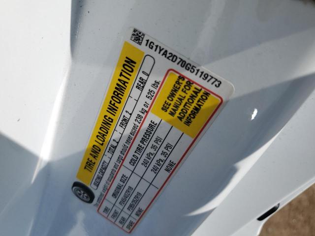 1G1YA2D70G5119773 - 2016 CHEVROLET CORVETTE STINGRAY 1LT WHITE photo 13