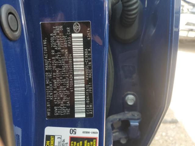 4T1DBADK3SU008694 - 2025 TOYOTA CAMRY XSE 蓝色 照片 12