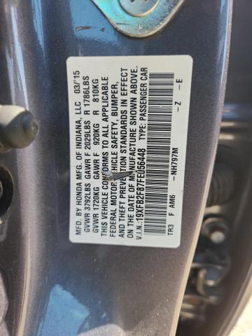 19XFB2F87FE056448 - 2015 HONDA CIVIC EX Grafitowy zdjęcie 13