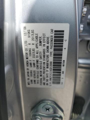 JHMCP26329C012098 - 2009 HONDA ACCORD LX SILVER photo 12