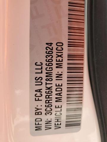 3C6RR6KT8MG663624 - 2021 RAM 1500 CLASS TRADESMAN Biały zdjęcie 12