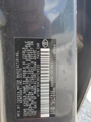 4T1BF3EK3BU128520 - 2011 TOYOTA CAMRY BASE Noir photo 12